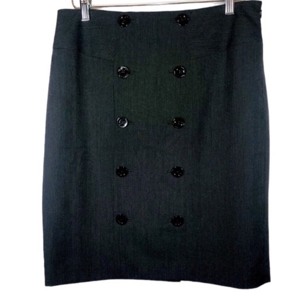 Anne Klein Women’s Sz 8 Stretch Woven fabric black lined skirt Excellent Cond - Picture 1 of 7